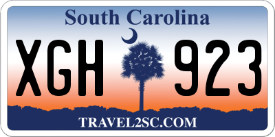 SC license plate XGH923