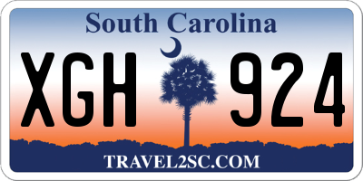SC license plate XGH924
