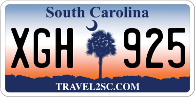 SC license plate XGH925
