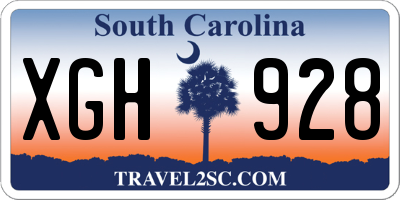 SC license plate XGH928