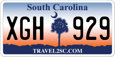 SC license plate XGH929
