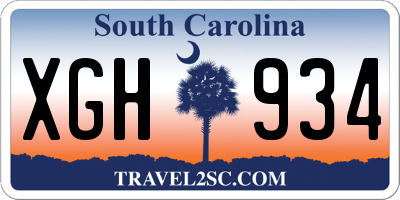 SC license plate XGH934