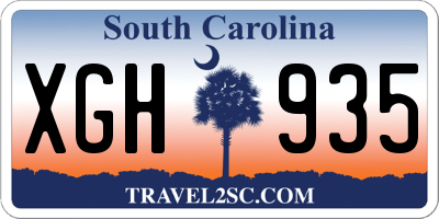 SC license plate XGH935