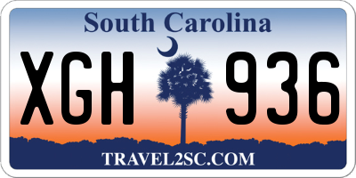 SC license plate XGH936