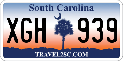 SC license plate XGH939