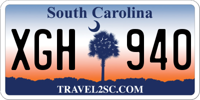 SC license plate XGH940