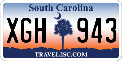 SC license plate XGH943