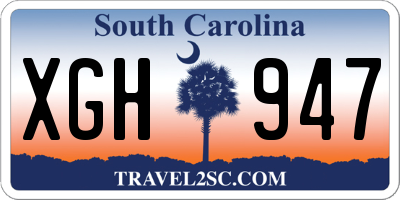 SC license plate XGH947