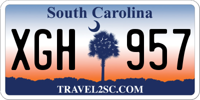 SC license plate XGH957