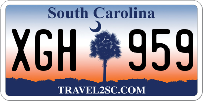 SC license plate XGH959