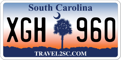 SC license plate XGH960