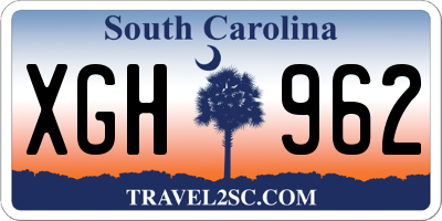 SC license plate XGH962