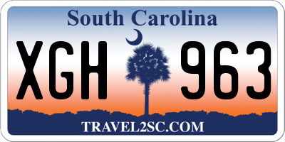 SC license plate XGH963