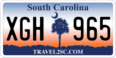 SC license plate XGH965