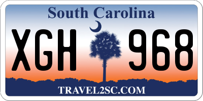 SC license plate XGH968