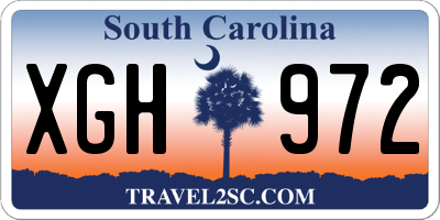 SC license plate XGH972