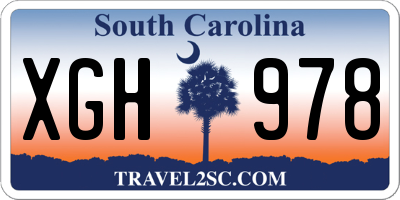 SC license plate XGH978