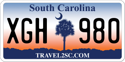 SC license plate XGH980