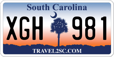 SC license plate XGH981