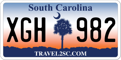 SC license plate XGH982