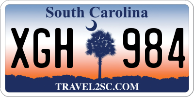 SC license plate XGH984