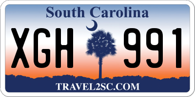 SC license plate XGH991