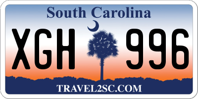 SC license plate XGH996