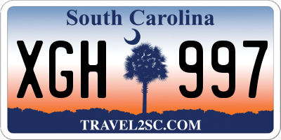 SC license plate XGH997