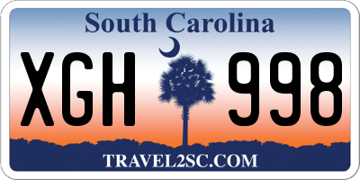 SC license plate XGH998