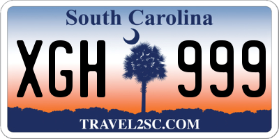 SC license plate XGH999