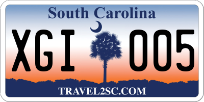 SC license plate XGI005
