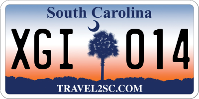 SC license plate XGI014