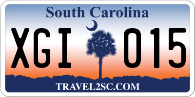 SC license plate XGI015
