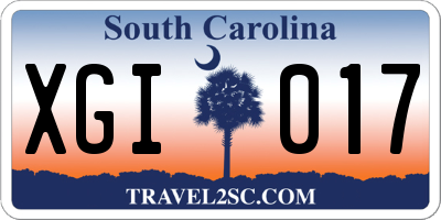 SC license plate XGI017