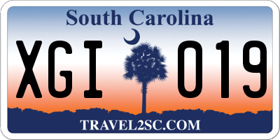 SC license plate XGI019