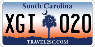 SC license plate XGI020