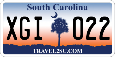 SC license plate XGI022