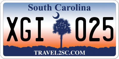 SC license plate XGI025