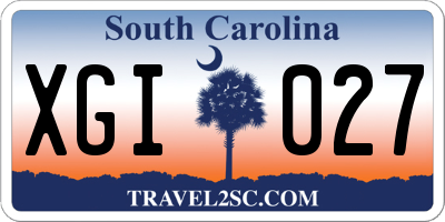 SC license plate XGI027