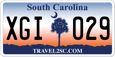 SC license plate XGI029