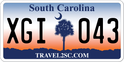 SC license plate XGI043