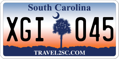 SC license plate XGI045