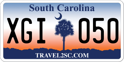 SC license plate XGI050