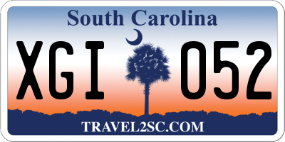 SC license plate XGI052