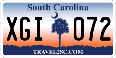 SC license plate XGI072