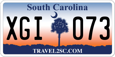SC license plate XGI073