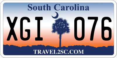 SC license plate XGI076