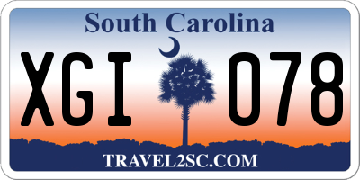 SC license plate XGI078