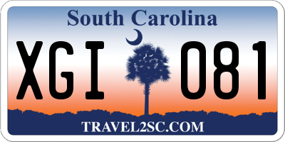 SC license plate XGI081