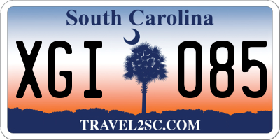 SC license plate XGI085